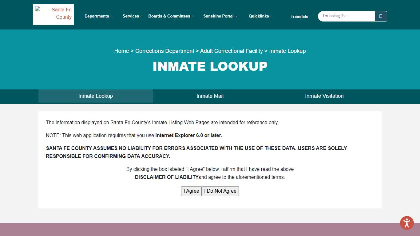 Inmate Lookup | Santa Fe County